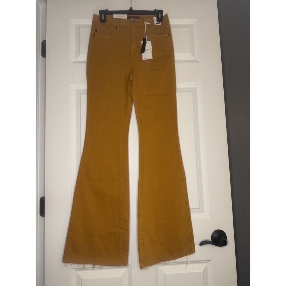 Judy Blue Melinda High Rise Control Top Flare Jeans 5/27 Mustard Nwt